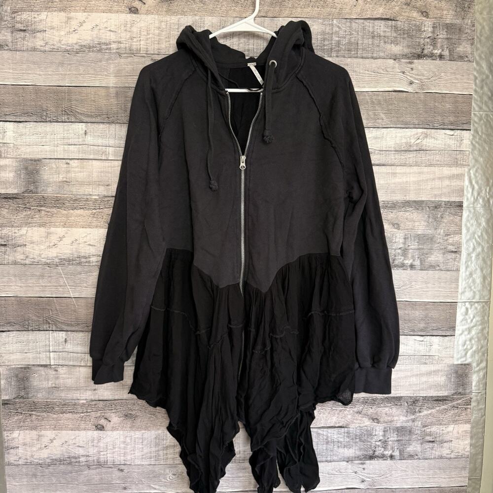 Free People Moon Dust Cardigan Bohemian Dark Black Women's XS Oversized
